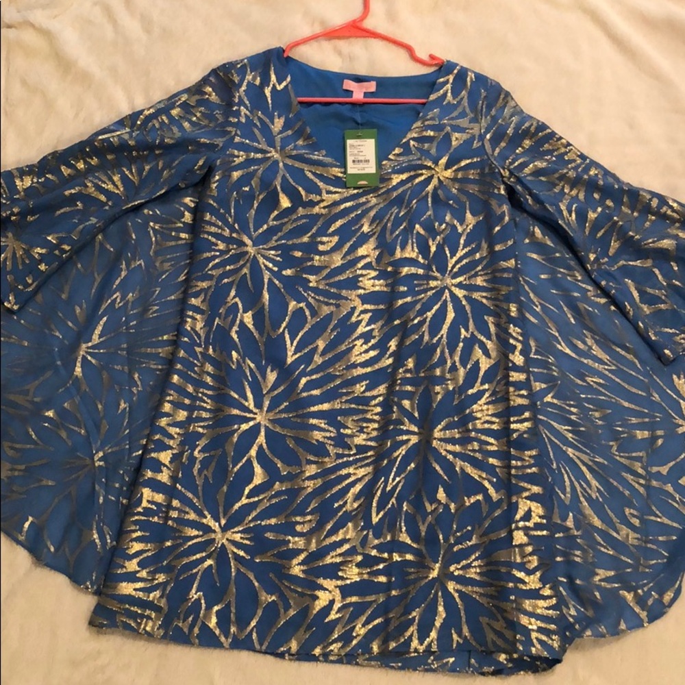 Lilly Pulitzer Miri Silk Caftan: Lapis Blue